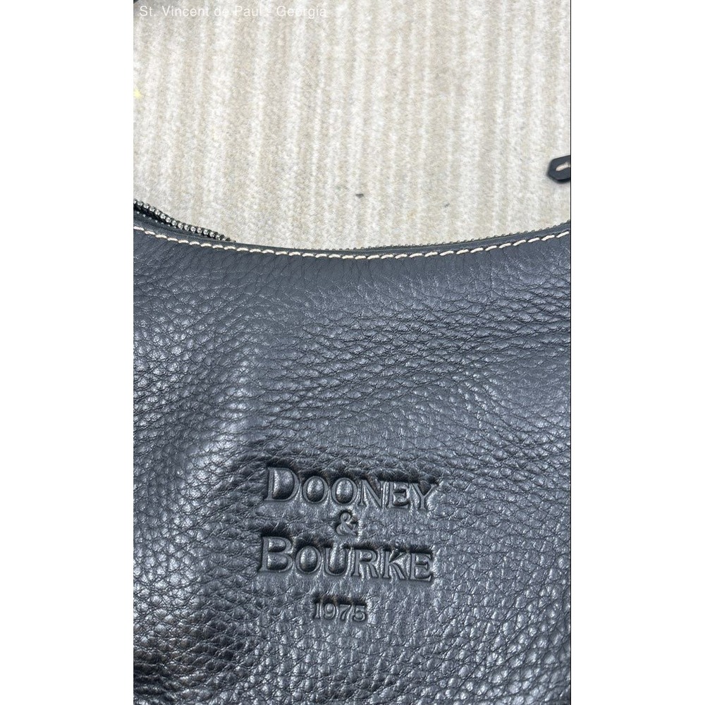 DOONEY & BOURKE 1975 Pebbled Leather Hobo Classic Vintage Shoulder Bag Black VGC - Picture 4 of 12